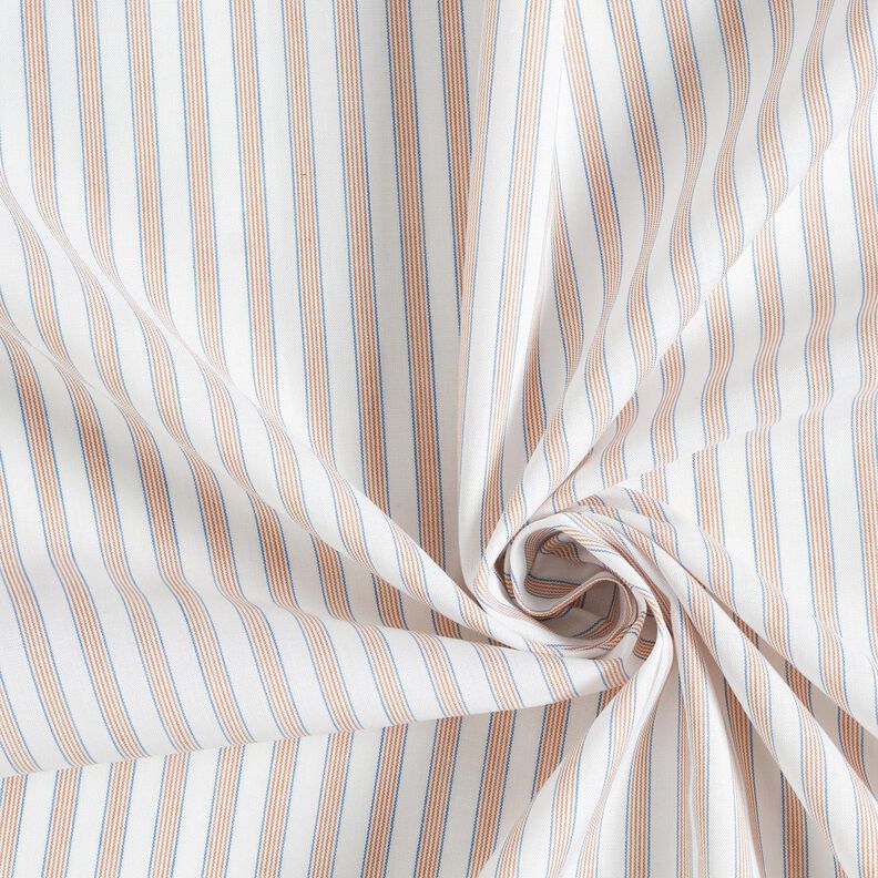 Tela de algodón rayas bicolor – blanco lana/albaricoque,  image number 3