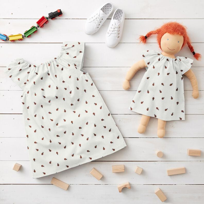 Tela de jersey de algod&oacute;n Mariquita &ndash; blanco/rojo,  image number 7