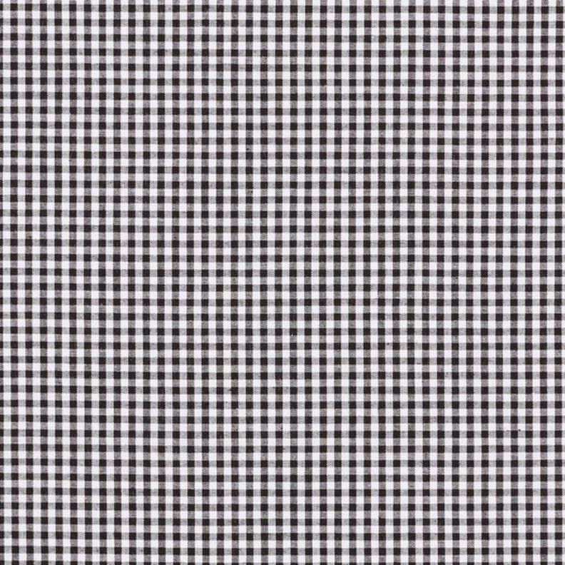 Popelina de algodón Tela Vichy a cuadros, hilo teñido – negro/blanco,  image number 1