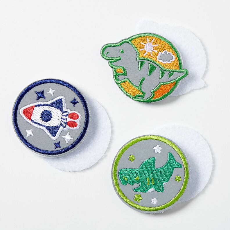 Parches reflectores con velcro, paquete de 3 – verde/índigo,  image number 2