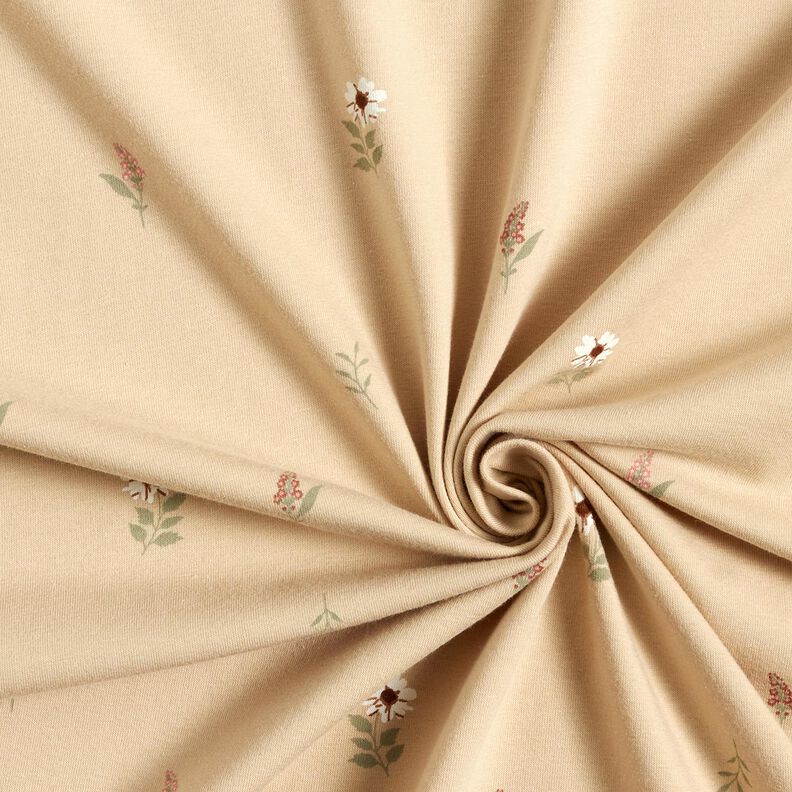 Tela de jersey de algod&oacute;n Flores delicadas &ndash; arena,  image number 3