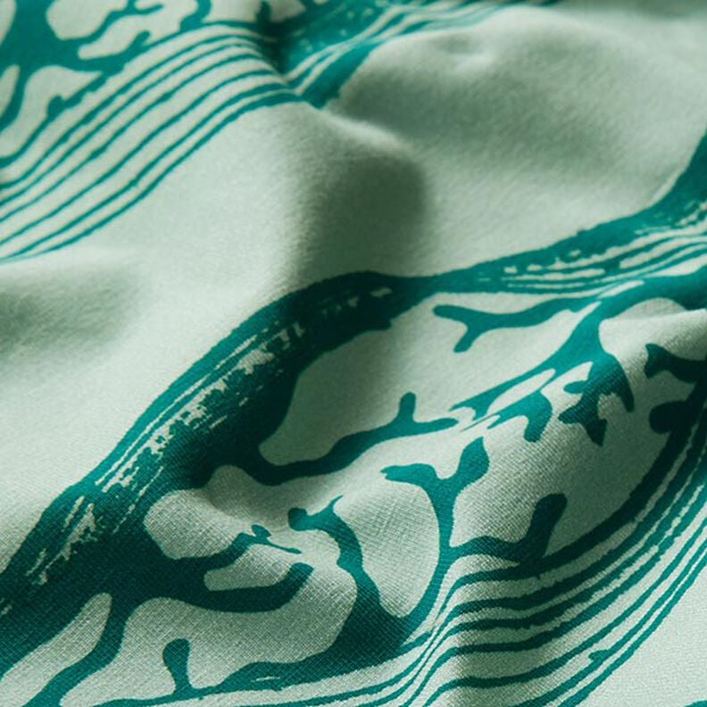 GOTS Tela de jersey de algodón Ondas | Tula – verde pastel,  image number 2