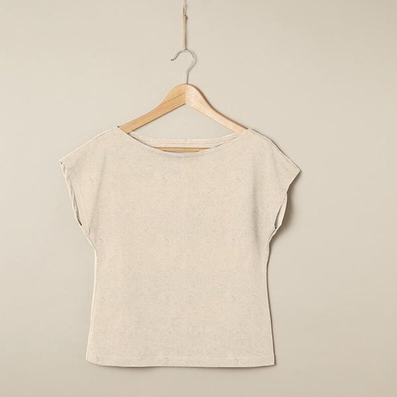 Tela de jersey mezcla de lino y algodón Uni – naturaleza,  image number 3