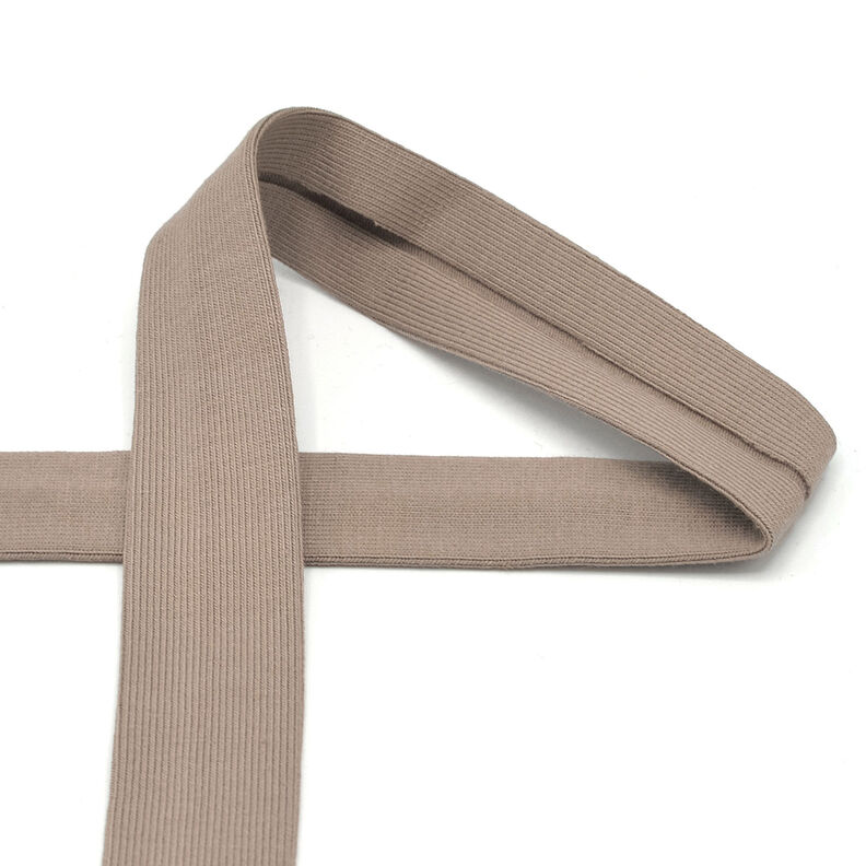 Cinta al biés Tela de jersey de algodón [20 mm] – marrón oscuro,  image number 1