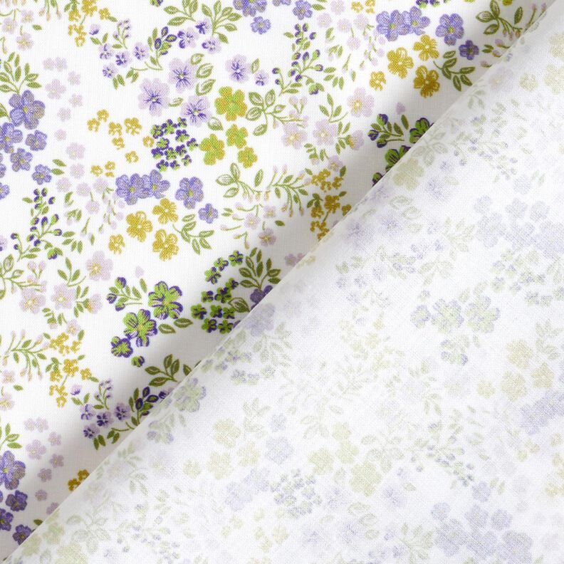 Gasa de algodón milflores – blanco/lila,  image number 4