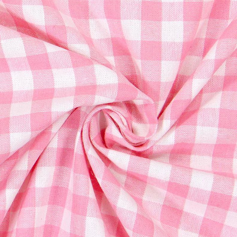 Tela de algodón Cuadros vichy 1 cm – rosa/blanco,  image number 2