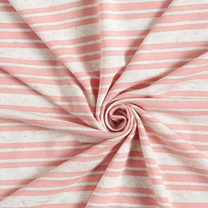 Tela de jersey de viscosa Rayas brillantes irregulares – blanco lana/rosado,  image number 3