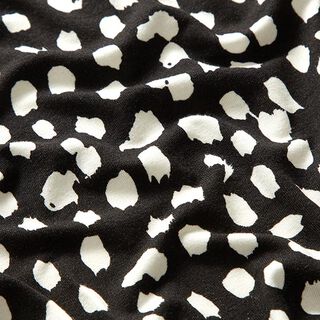 Tela de jersey de viscosa Puntos de leopardo – negro/blanco, 