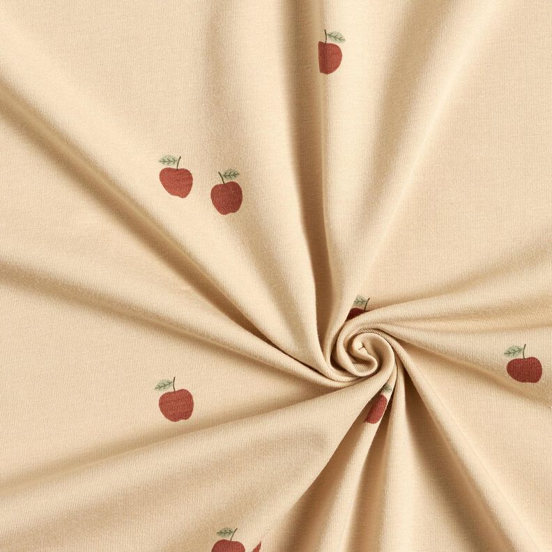 Tela de jersey de algod&oacute;n Manzanas peque&ntilde;as &ndash; arena,  image number 3