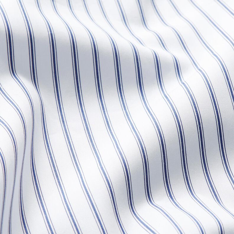 Tela de forro rayas finas – blanco/azul marino,  image number 2
