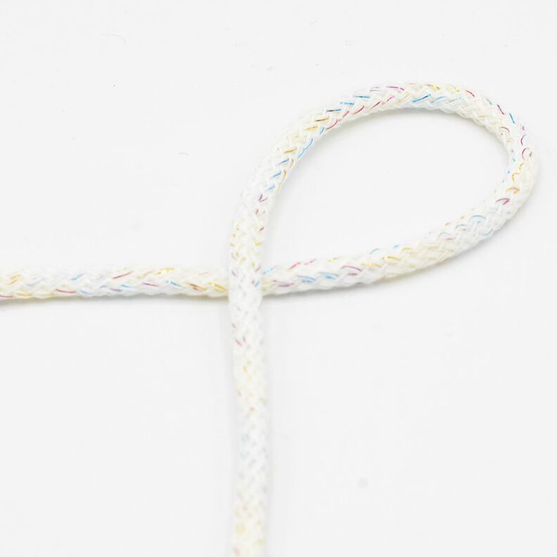 Cordel de algodón Lúrex [Ø 5 mm] – blanco,  image number 1