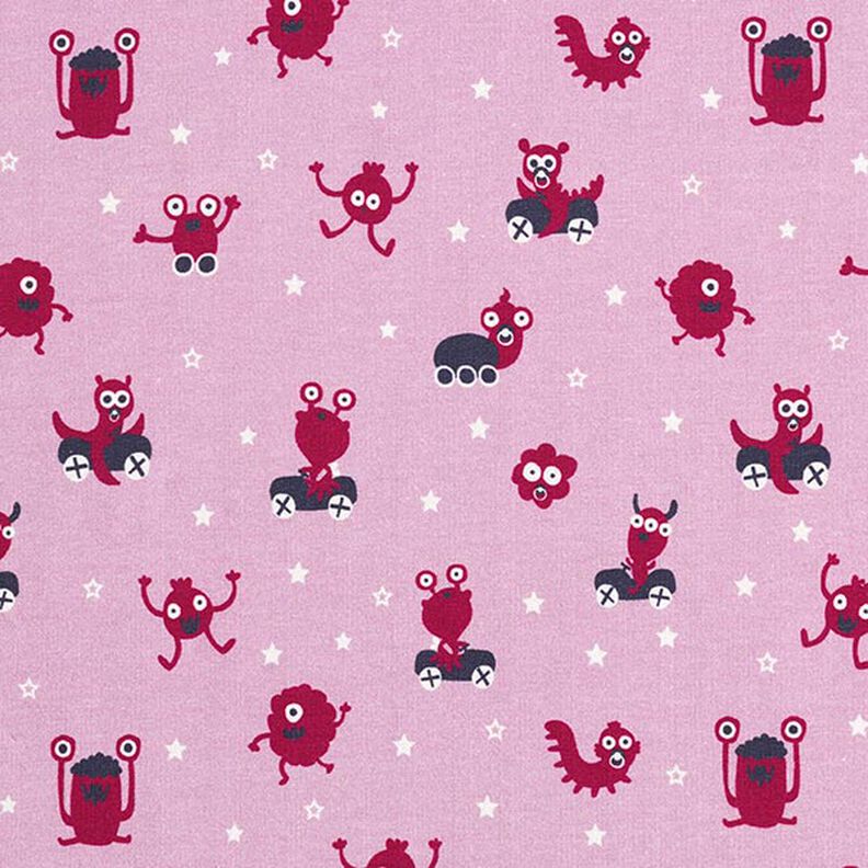 Tela de jersey de algodón Patio de juegos de monstruos | PETIT CITRON – rosa/bayas,  image number 1