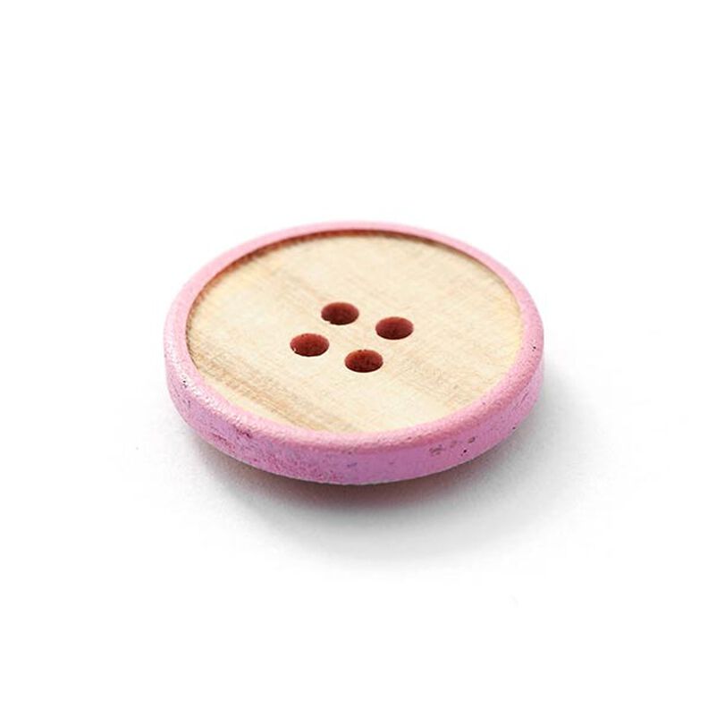 Botón de madera 4 agujeros  – beige/rosa,  image number 2