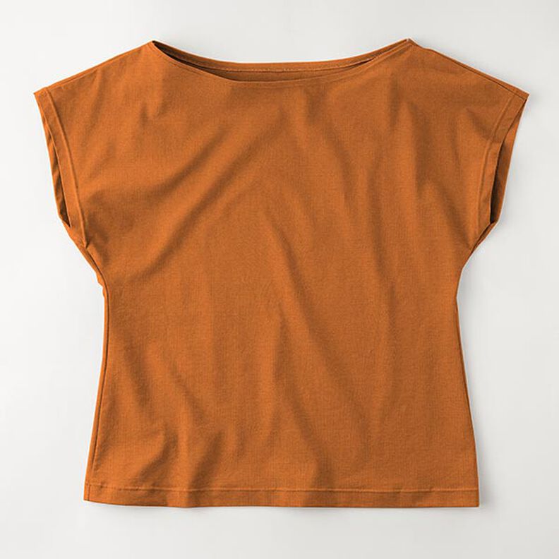 Tela de jersey de algodón Uni mediano – caramelo,  image number 8