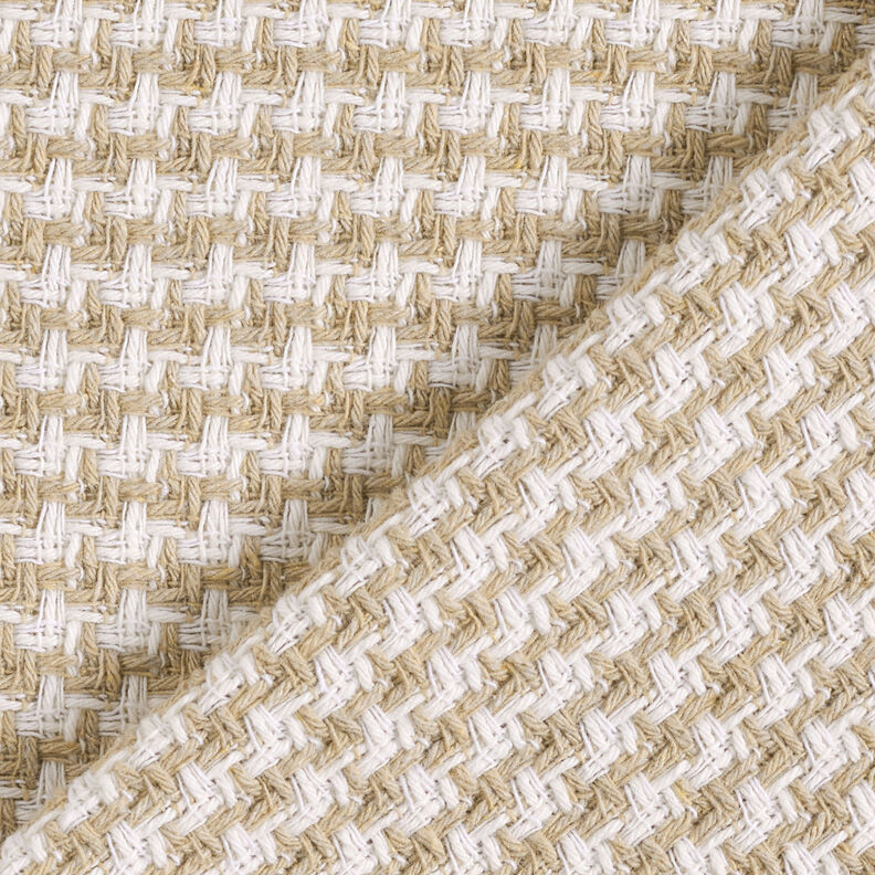 Material de abrigo grueso pata de gallo – beige/blanco,  image number 5