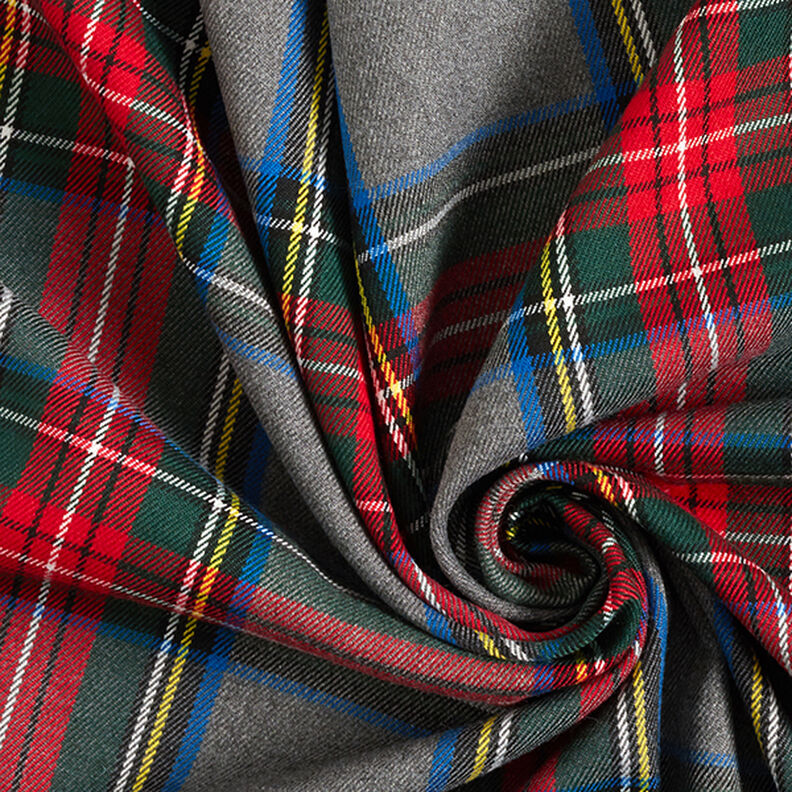 Stretch de pantalón cuadros escoceses – gris pizarra/rojo,  image number 3