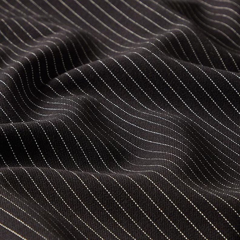 Tela para traje Rayas verticales tejidas Fina 5 mm – negro,  image number 4