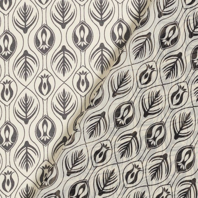 Gasa con patr&oacute;n art d&eacute;co &ndash; negro/blanco,  image number 4