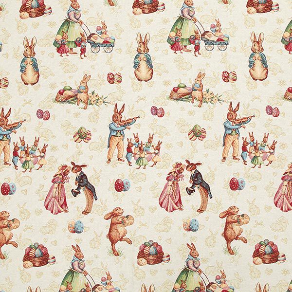 Jacquard tapiz Familia de conejos de pascua,  image number 1