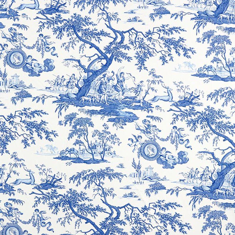 Tela decorativa Lona Antiguo 280 cm – azul real/blanco,  image number 1