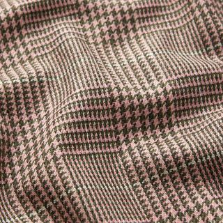 Tela de lana Príncipe de Gales – rosa/caqui, 