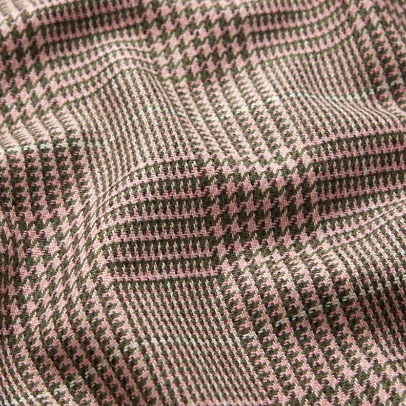 Tela de lana Príncipe de Gales – rosa/caqui,  image number 2