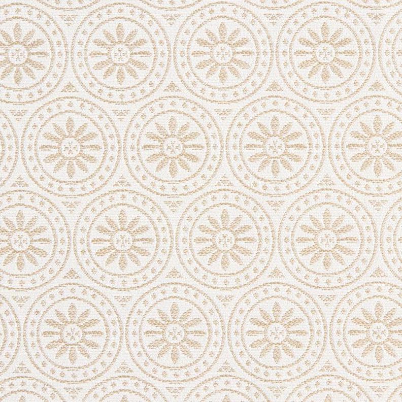 Telas para exteriores Jacquard Adornos círculos – beige/blanco lana,  image number 1