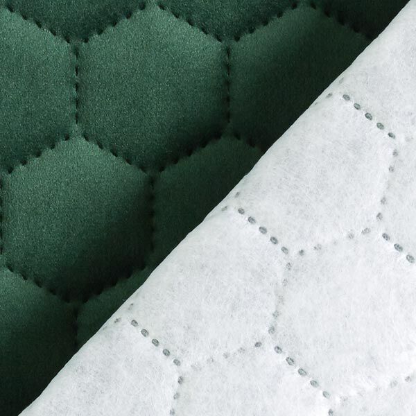 Tela de tapicería Terciopelo acolchado en diseño de panal – verde oscuro – Muestra,  image number 6