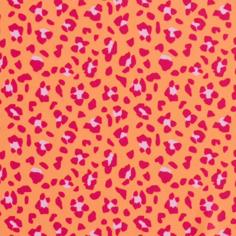 Tejido de bañador con estampado leopardo – naranja melocotón/rosa intenso,  image number 1