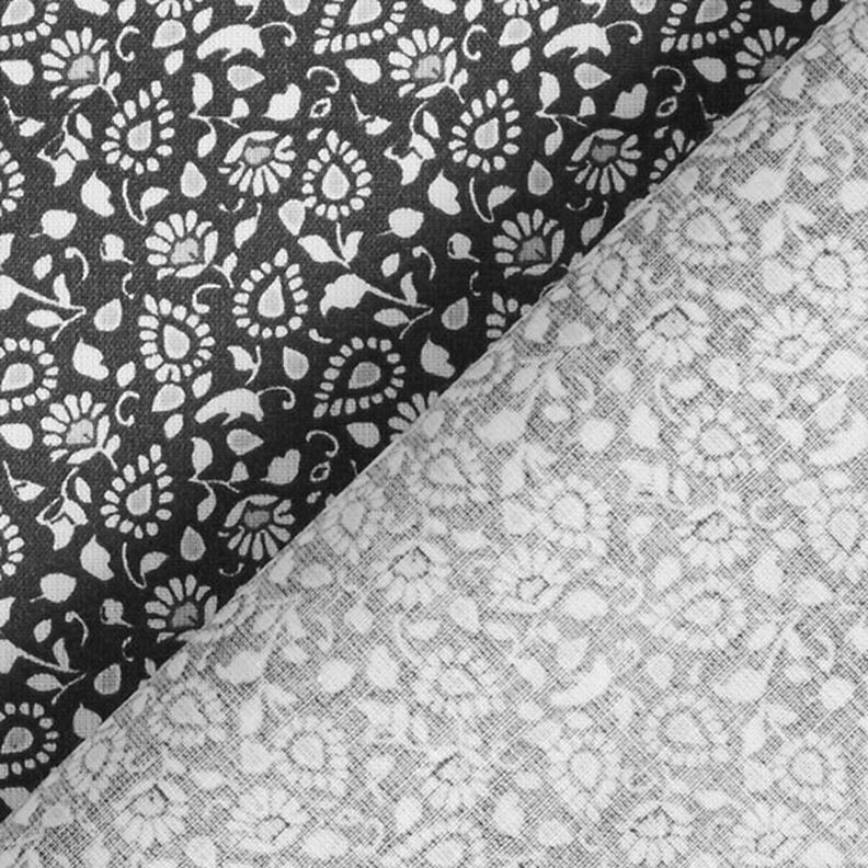 Cretona de algodón Cachemira pequeña – gris oscuro,  image number 4