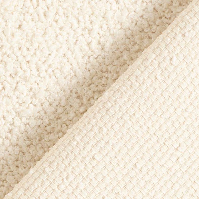 Tela de tapicería bouclé – blanco lana,  image number 3