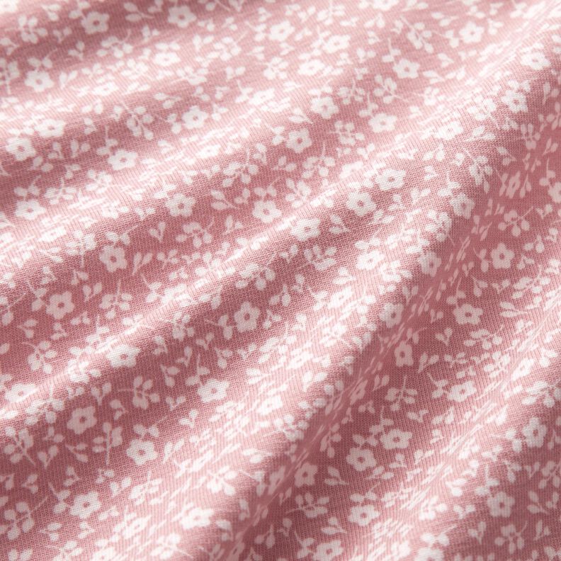 Tela de jersey de algodón mil flores – rosa viejo claro/blanco,  image number 2