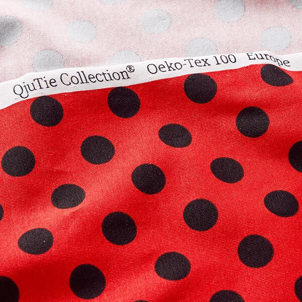 Tela de jersey de algodón Puntos [15 mm] – rojo claro/negro,  image number 5