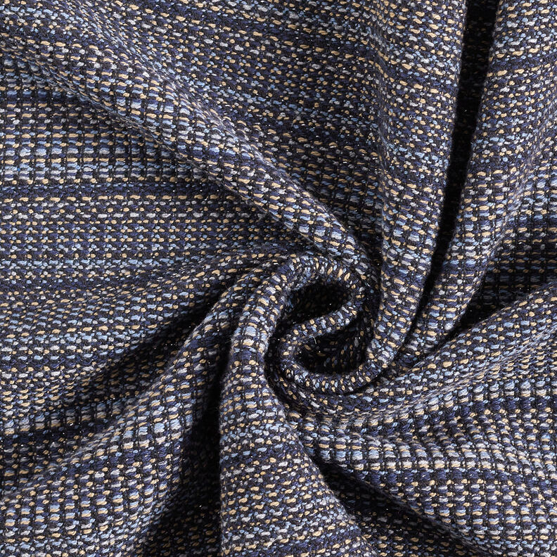 Tela de abrigo con hilo de brillo texturizado – azul noche/duna,  image number 4