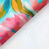 Tela decorativa Sarga de algodón Flores pintadas  – rosa/turquesa,  thumbnail number 4