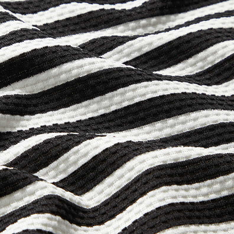 Estructura de punto jacquard con rayas horizontales – blanco/negro,  image number 2