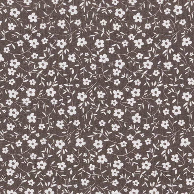 Popelina de algodón Mil flores – marrón oscuro,  image number 1