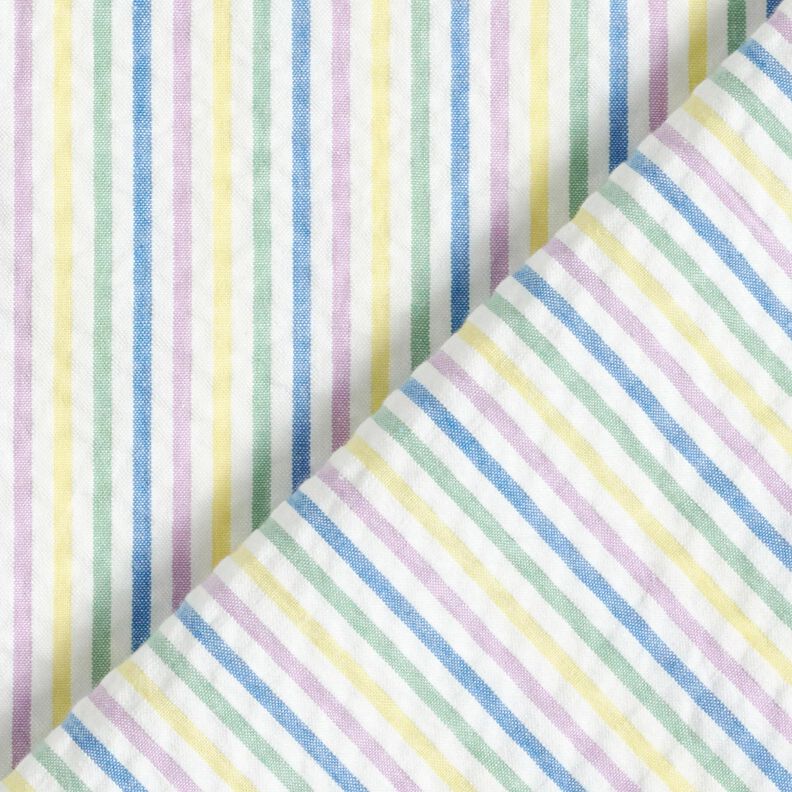 Tela Seersucker Algodón Mezcla de rayas – blanco,  image number 4