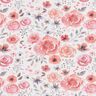 Punto de algodón con rosas de acuarela – blanco/rosa,  thumbnail number 1