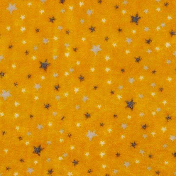 Polar suave Tela de doble cara Estrellas y animales con gafas – gris brumoso/amarillo sol – Muestra,  image number 3