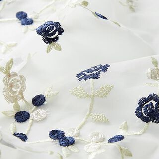 Organza Bordado floral – blanco, 