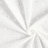 Tela de algodón con bordado de ojales y flores con zarcillos – blanco,  thumbnail number 3