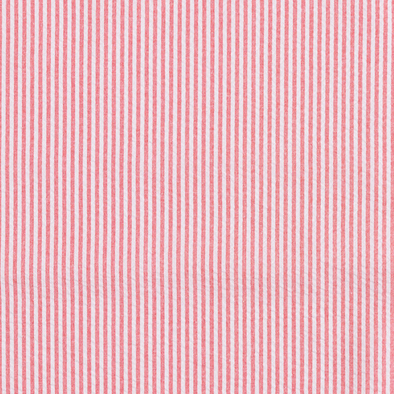 Tela Seersucker Mezcla de algodón Rayas – rojo/blanco lana,  image number 1