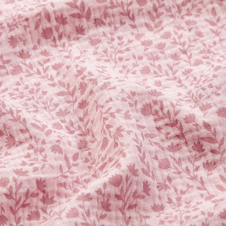 Muselina/doble arruga Zarcillos de flores bicolores – rosa viejo claro,  image number 2