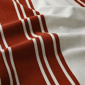 Tela decorativa Panama Bloques de rayas – carmín/gris brumoso, 