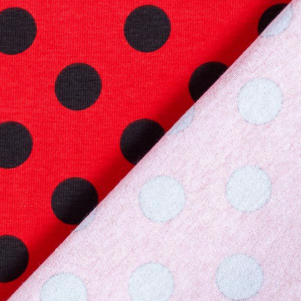 Tela de jersey de algodón Puntos [15 mm] – rojo claro/negro,  image number 4