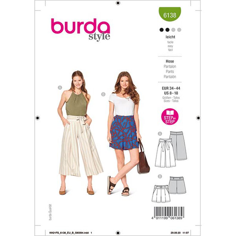 Culottes / pantalones | Burda 6138 | 34-44,  image number 1