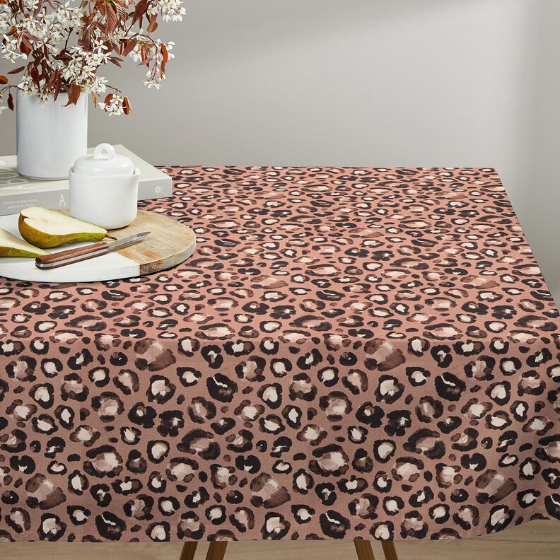 Tela decorativa Lona Lunares leopardo – canela/negro,  image number 5