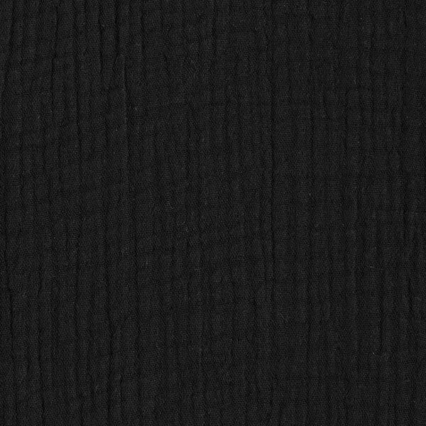 GOTS Muselina de algodón de tres capas – negro,  image number 4