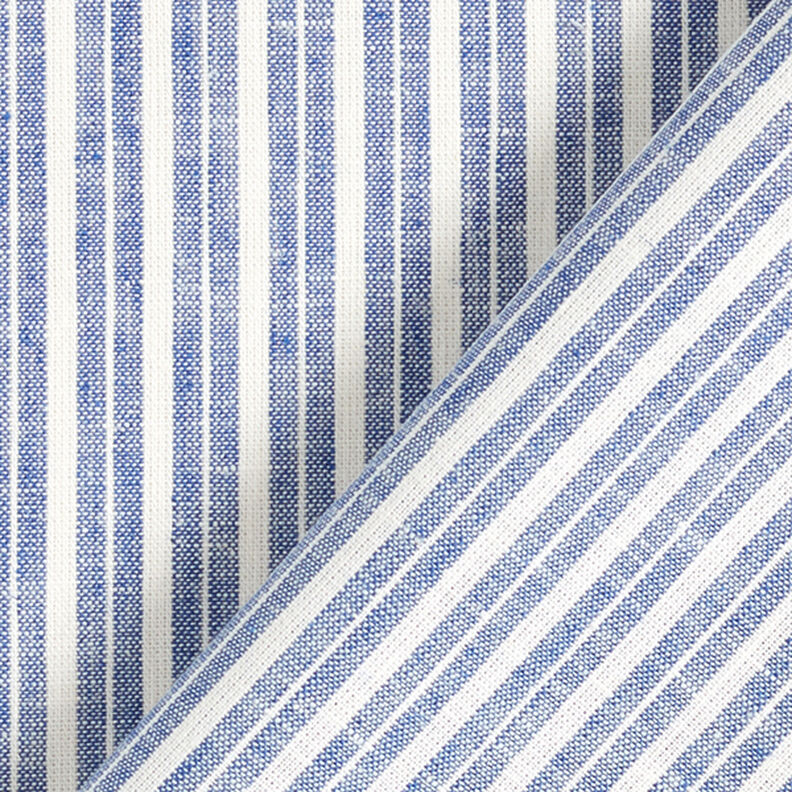 Mezcla de lino y algodón Rayas anchas – azul vaquero/blanco lana,  image number 4